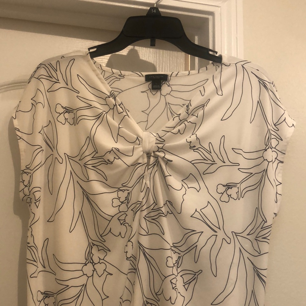 White with black design, dressy shirt